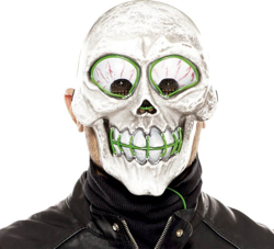 Máscara de Calavera loca con luz Verde en oferta