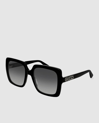 Gucci - Gafas De Sol De Mujer Oversize De Acetato En Negro Con Strass