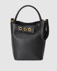 NAT & NIN - Bolso Saco De Piel Vacuna En Negro Con Laterales Grabados en oferta