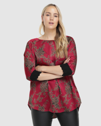 Couchel - Blusa De Mujer Talla Grande Granate Con Flores a un precio más  barato - Shoptize