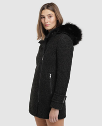 Calvin Klein - Parka De Paño De Mujer Con Capucha De Pelo Sintético, precio  y características - Shoptize