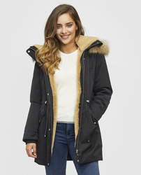 Only - Parka Negra De Mujer Con Capucha, precio y características - Shoptize