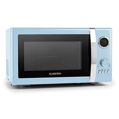 Klarstein Fine Dinesty Microondas Grill Retro - Carcasa metálica , 23 L , 800 W de potencia de microondas , 1000 W de potencia del grill , Programable