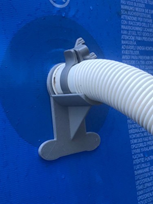 2 Soportes para Tuberías de Piscina: Gris, para Tubos de hasta 37 mm, por Ejemplo INTEX.