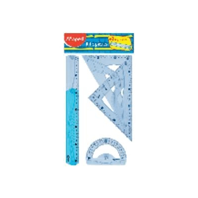 Maped 227835 - Kit trazado 4+1, regla de 30 cm, cartabón, escuadra, transportador y regla 20 cm
