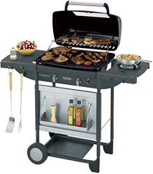 Barbacoa a gas Campingaz para piedra lava Texas Re.volution S, con 2 quemadores de gas compactos, quemador lateral, 8,2 kW de potencia, parrillas de h características