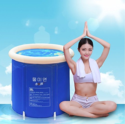 MILUCE Plegable bañera de barril del baño de tina de baño de adultos inflable, bañera cubo de plástico grueso. ( Tamaño : L )