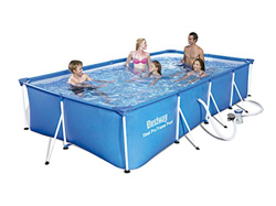 Bestway 56424 - Piscina Desmontable Tubular Infantil Bestway Family Splash Frame Pool (400 x 211 x 81 cm) - Capacidad de 5.700 litros, depuradora de c precio