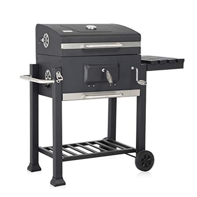 Strattore Barbacoa de Carbón Ajustable Parrilla de Carbón de Leña BBQ Jardín Portátil Exteriores Hecho de Hierro