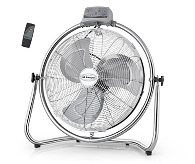 Orbegozo PWM 2147 - Ventilador industrial oscilante, 45 cm de diámetro, 3 velocidades de ventilación, mando a distancia, sistema antivuelco, cabezal o