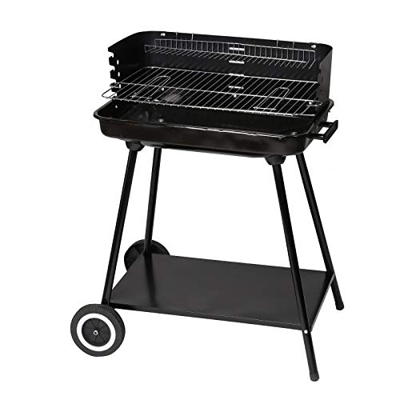 Ldk Garden Barbacoa Rectangular de carbón y Estructura de Acero Negra,