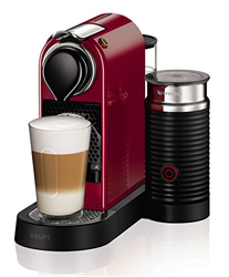 Nespresso Krups Citiz XN7605 - Cafetera monodosis de cápsulas Nespresso con aeroccino, compacta, 19 bares, apagado automático, color granate características