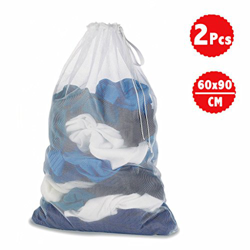 DoGeek - Bolso de ropa - Redes de lavado - para protèger los ropa lavadora en máquina - blanco (2 pcs), blanco en oferta