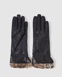 El Corte Inglés - Guantes De Piel En Negro Con Puño De Pelo precio