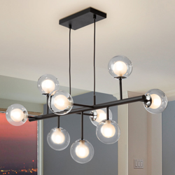 Lámpara Schuller ALTAIS negro-cromo de 9 luces características