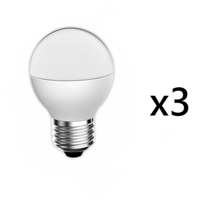 Bombilla LED esférica 6W casquillo E27 220º 470 lumenes, Luz cálida Blister 2+1 - GARZA