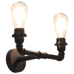 Lámpara de pared doble negro 2 bombillas E27 - VIDAXL características