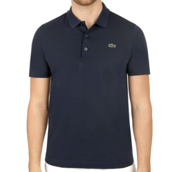 Lacoste Ribbed Collar Polo Hombres - Azul Oscuro, Verde en oferta