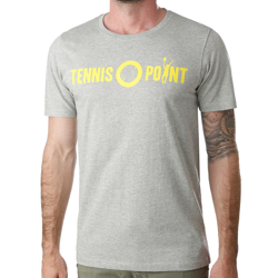 Tennis-Point Basic Camiseta De Manga Corta Hombres - Gris Claro, Blanco en oferta