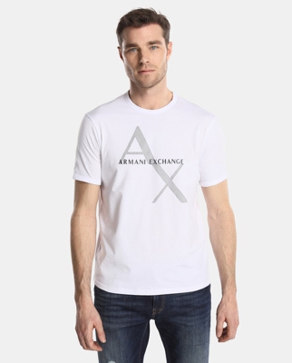 Armani Exchange - Camiseta De Hombre Blanca De Manga Corta