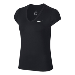 Nike Court Dry Camiseta De Manga Corta Mujeres - Negro, Blanco en oferta