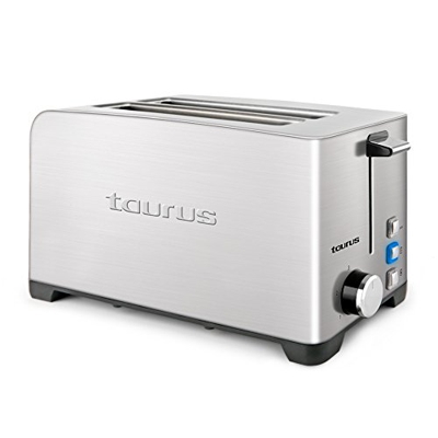 Taurus Mytoast Duplo Legend Tostador de 40 mm, 1400 W Acero Inoxidable, 2 Ranura