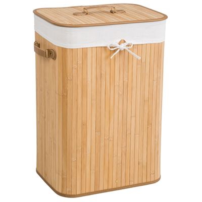 Cesto para la ropa con saco interior, Beige, 72 L