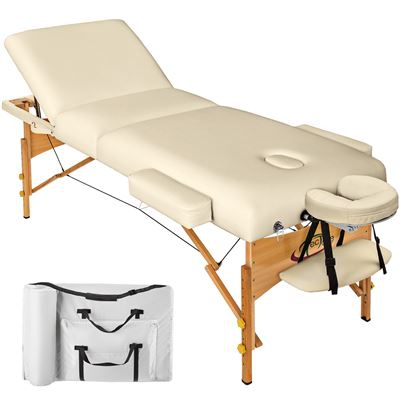 Camilla para masajes 3-zonas con acolchado de 10cm + bolsa, Beige