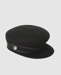 Abbacino - Gorra De Mujer Estilo Militar De Fieltro En Negro Con Cordones Marineros en oferta