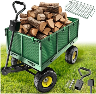 Carrito de transporte con bandeja máx. 550kg, Verde