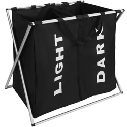Cesto para ropa sucia doble, Negro precio