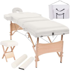 Set mesa plegable de masaje y taburete vidaXL, 10 cm de espesor Blanco en oferta