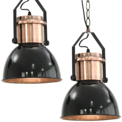 Lámparas de techo 2 unidades redondas negro E27 - VIDAXL características