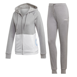 adidas French Terry Hooded Chándal Mujeres - Gris Claro, Blanco características