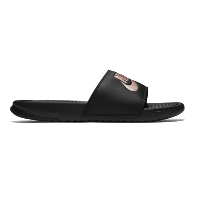 Chanclas Benassi Negro Oro Rosa Mujer