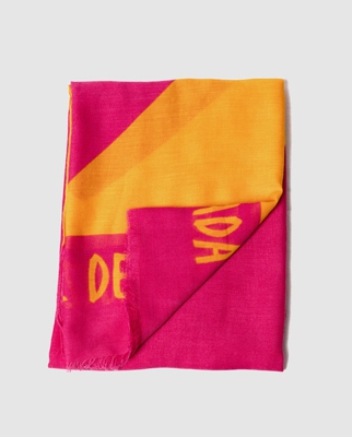 Agatha Ruiz De La Prada - Fular En Magenta Y Naranja Con Estampado De Corazones