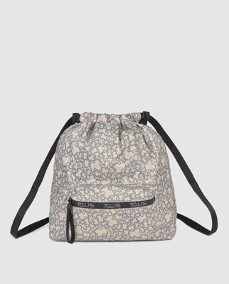 Tous - Mochila Plana De Mujer Kaos Mini Sport En Beige Con Estampado De Logos