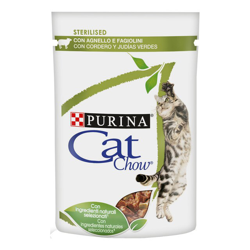 Purina Cat Chow - Comida Húmeda Para Gatos Adultos Esterilizados Cordero 85 G en oferta