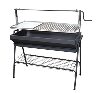 IMEX EL ZORRO Barbacoa con Parrilla-Plancha y Elevador, Negro, 60x50x115 cm, 71763