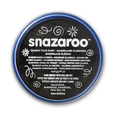Snazaroo - Pintura facial y corporal, 18 ml, color negro