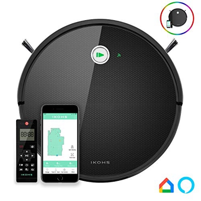 IKOHS NETBOT S15 - Robot Aspirador y Fregasuelos 4 en 1, mapeo navegación Inteligente y App, Barre, aspira, friega y Pasa la mopa, Especial Mascotas, 