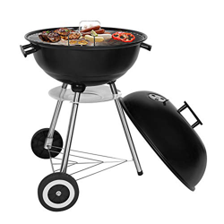SunJas Barbacoas Portátiles Barbacoas de Carbón Asador Parrilla con Ruedas para Jardín Exterior BBQ con Soportes Facil Movimiento (46L ×44W ×70H) características