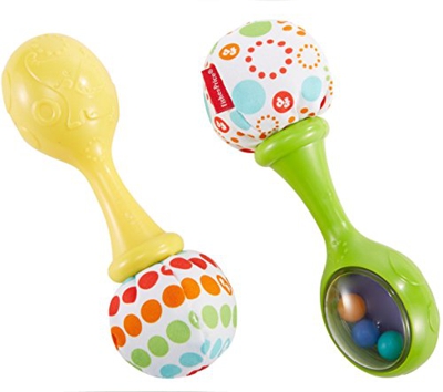 Fisher-Price Maracas musicales, juguete y sonajero para bebé +3 meses (Mattel BLT33)