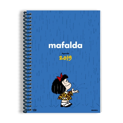 Mafalda Agenda anillada 2019 azul clara (Tapa dura)