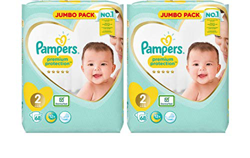 Pampers Pañales New Baby Jumbo Pack, tamaño 2, 2 x 68 unidades) características