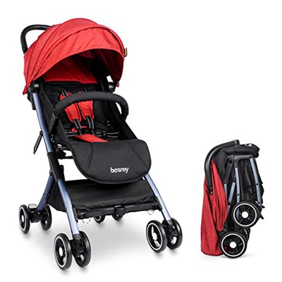 Besrey Silla Paseo Bebe Ligera Compacta Cochecito Viaje Avión 4,9 kg Carritos de Bebe Plegable 6-36 Meses