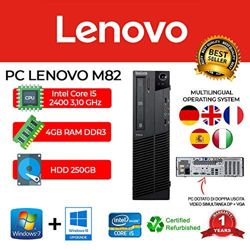 PC Lenovo M82 SFF Core I5 2400/4GB/250GB/DVD/WIN 10 Pro (reacondicionado) características