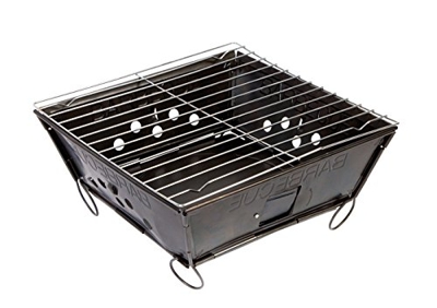BBQ 8108145 Barbacoa Plegable de Acero Negro 28 x 28 x 2 cm