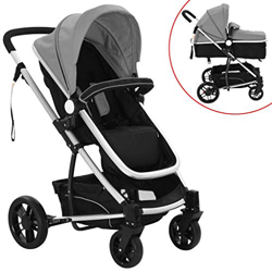 UnfadeMemory Silla de Paseo Plegable 2 en 1,Cochecito de Bebé,Carrito Bebe,Ruedas Bloqueables,Asiento Revisable,Marco de Aluminio,97x49x101cm (Gris y  precio
