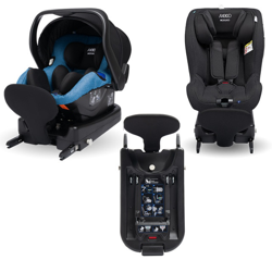 Axkid - Pack : Base + Sillas De Auto Modukid I-Size (61 - 105 Cm.) Seat Negro + I-Size (40 - 75 Cm.) Infant Azul Petróleo en oferta
